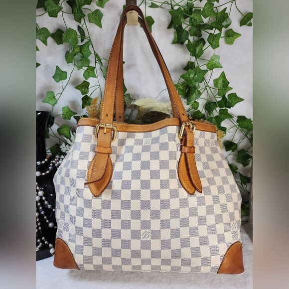 Authentic Louis Vuitton Damier Azur Hampstead MM with Dust Bag - Picture 4 of 17